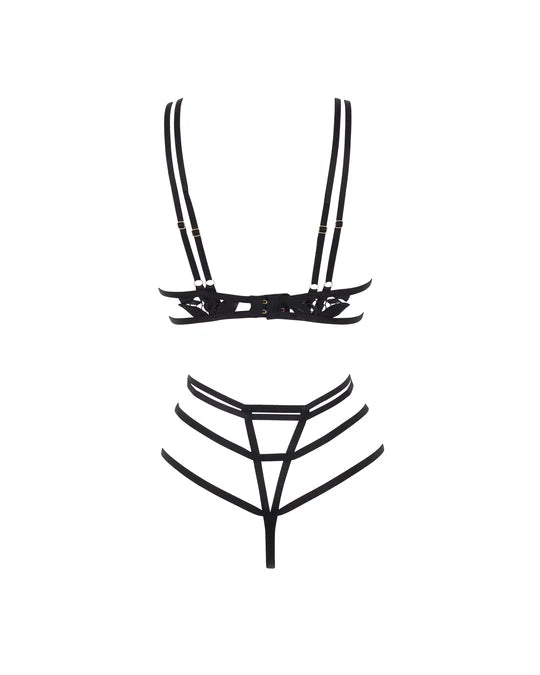 Ophelia Open Bodysuit Black - Bluebella