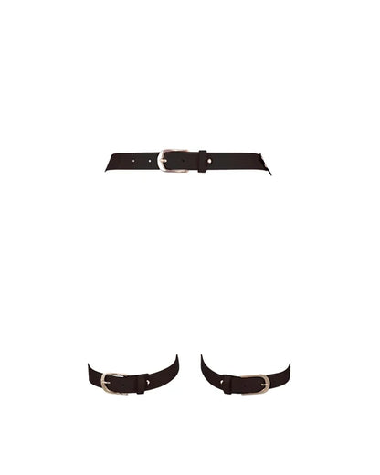 Lotus Thigh Harness In Black/Gold- Bluebella
