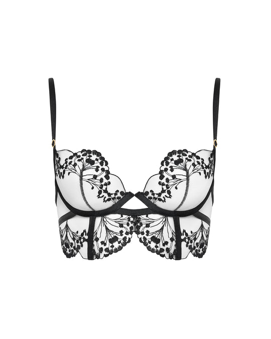 Marisa Wired Bra In Black & Sheer - Bluebella