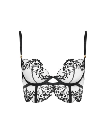 Marisa Wired Bra In Black & Sheer - Bluebella