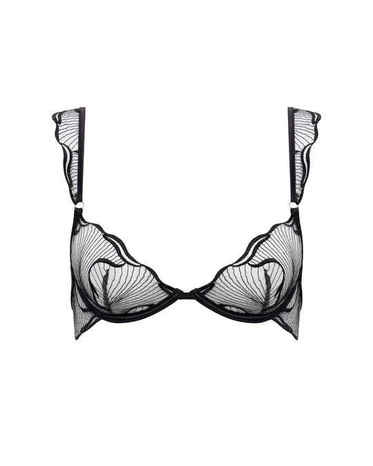 Marabel Wired Bra In Black & Sheer - Bluebella