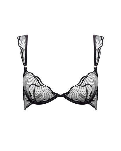 Marabel Wired Bra In Black & Sheer - Bluebella