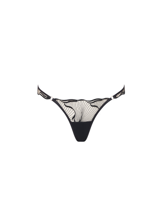 Marabel Embroidered Sheer Brief In Black & Sheer - Bluebella