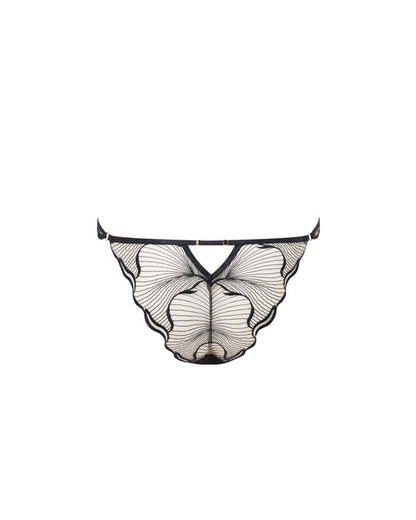 Marabel Embroidered Sheer Brief In Black & Sheer - Bluebella