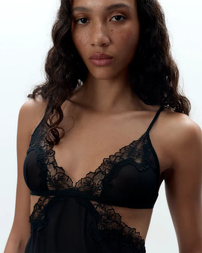 Julianne Long Chemise In Black - Bluebella