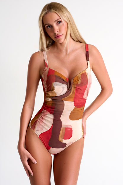 Jersey Lycra Classic Swimsuit In Sunset - SHAN