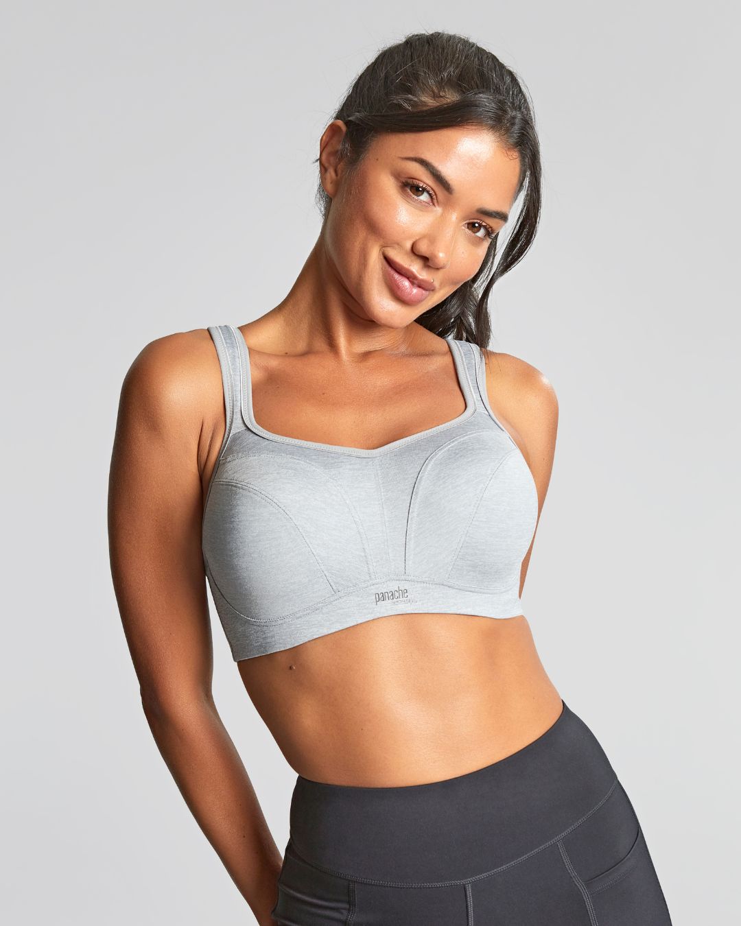 Wired Sports Bra In Grey Marl - Panache