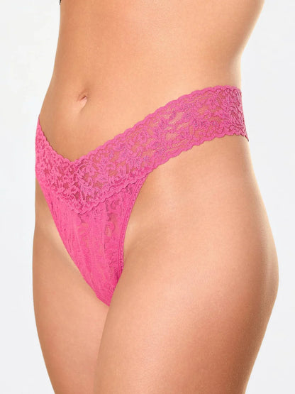 Original Rise Signature Lace Thong in Dragon Fruit Pink - Hanky Panky