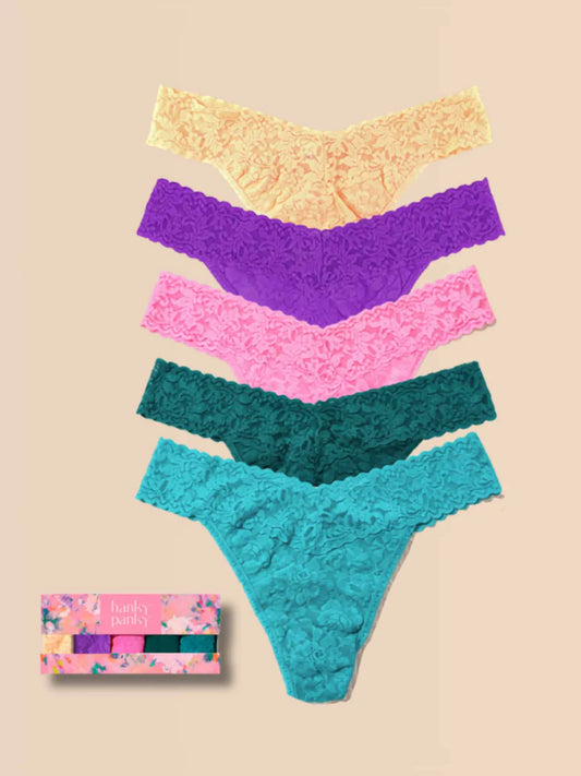 5 Original Rise Thongs in Marshmallow/Bliss/Boysenberry/Navy/Macchiato- Hanky Panky