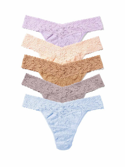 5 Original Rise Thongs in Celeste Blue, Pretty In Peach, Hyacinth, Duck Egg Blue, Pistachio - Hanky Panky