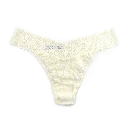 Original Rise Signature Lace Thong In Marshmallow - Hanky Panky