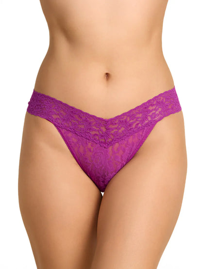 Low Rise Signature Lace Thong in Boysenberry - Hanky Panky