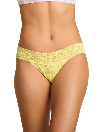 Low Rise Signature Lace Thong In Citrus Fizz Yellow - Hanky Panky