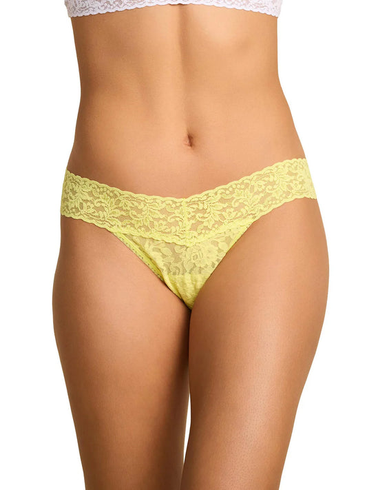 Low Rise Signature Lace Thong In Citrus Fizz Yellow - Hanky Panky