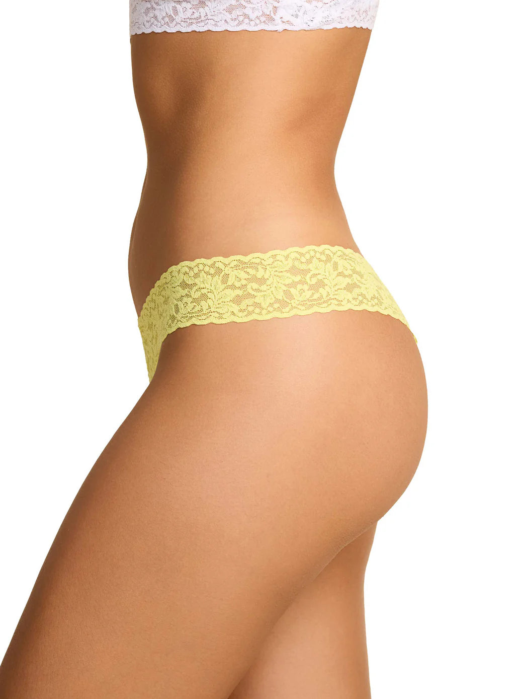 Low Rise Signature Lace Thong In Citrus Fizz Yellow - Hanky Panky