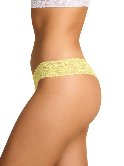 Low Rise Signature Lace Thong In Citrus Fizz Yellow - Hanky Panky