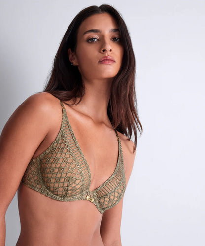 Stardust Dream Underwired Triangle Bra in Nile Green - Aubade