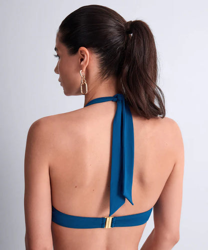 Summer Essence Plunging Triangle Bikini Top in Ibiza Blue - Aubade