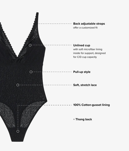 High Bar Bodysuit In Black - Wacoal