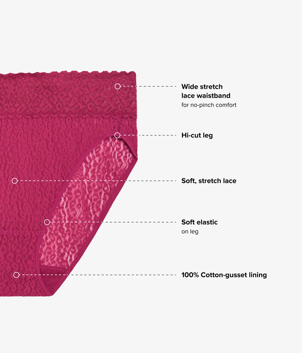 High Bar Hi Cut Brief in Red Plum - Wacoal