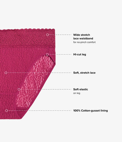 High Bar Hi Cut Brief in Red Plum - Wacoal