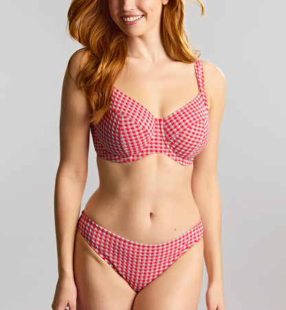 Gingham Olivia Full Cup Bikini Top In Red Gingham - Panache
