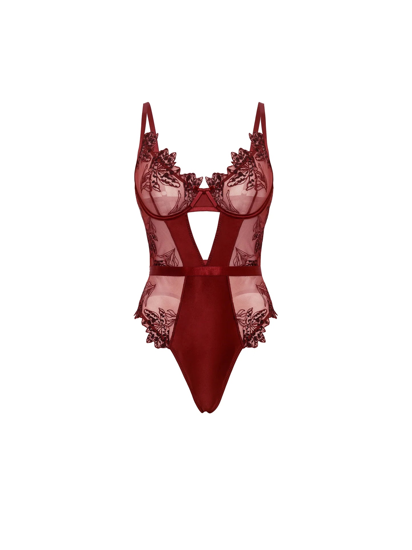 Nina Embroidered Teddy In Syrah - Oh La La Cheri