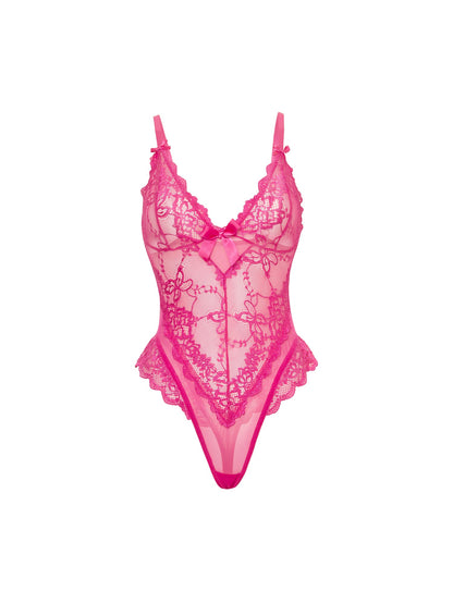 Valentine Sheer Lacey Teddy - Oh La La Cheri