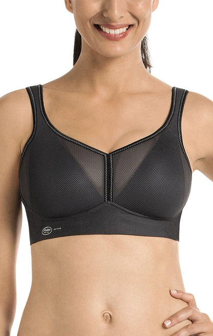 Soutien-gorge de sport sans armatures Air Control Delta Pad en anthracite - Anita