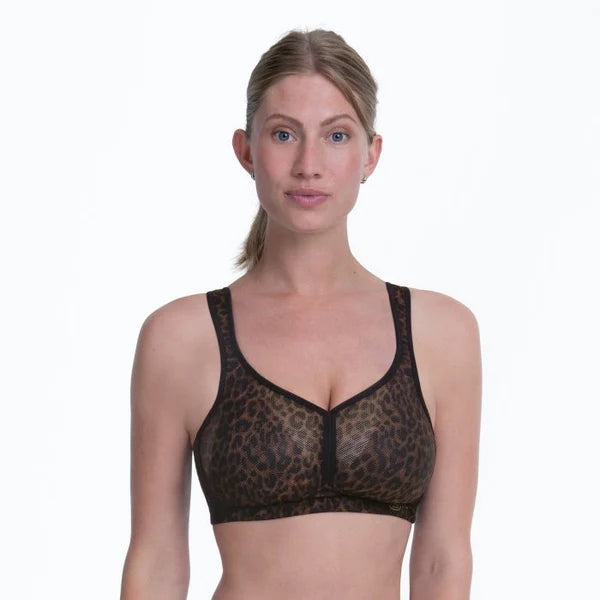 Air Control Delta Pad Non-Wired Sports Bra In Gold Cat - Anita