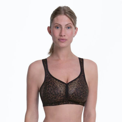 Air Control Delta Pad Non-Wired Sports Bra In Gold Cat - Anita