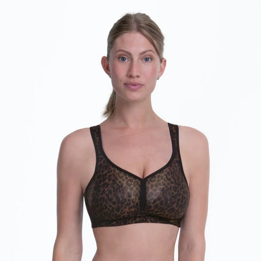Air Control Delta Pad Non-Wired Sports Bra In Gold Cat - Anita