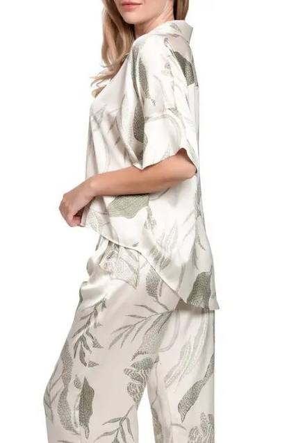 Emma Seagrass Pajama Set In Seagrass Cream - Midnight Bakery
