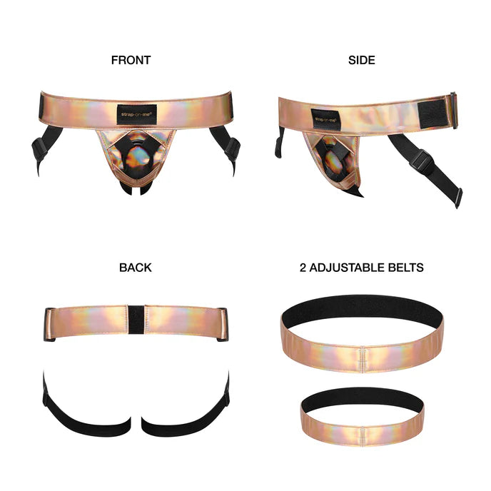 Leatherette Harness Curious In Rose Gold - Strap-on-me
