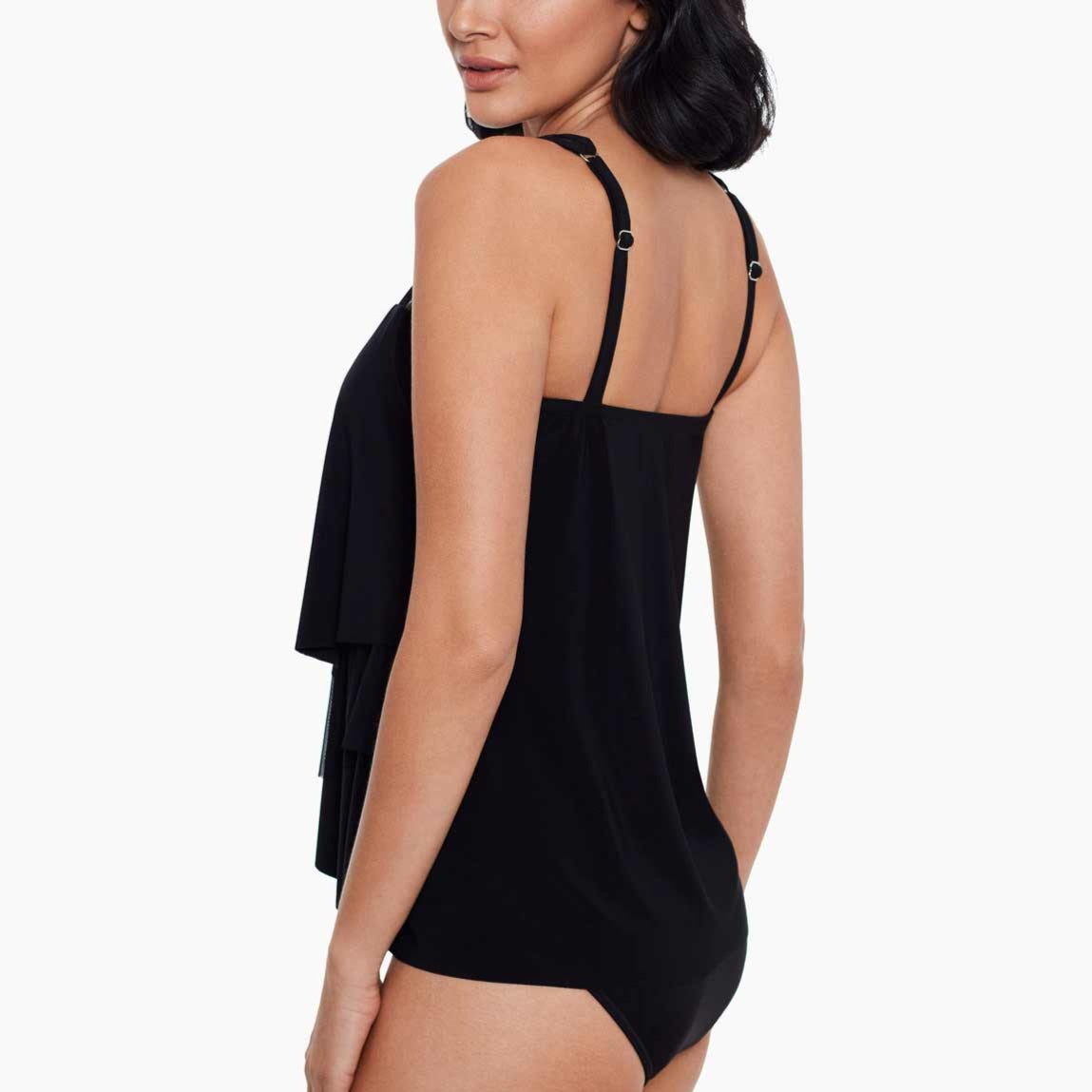 Illusion Side Support Tankini In Black - Miracle Suit