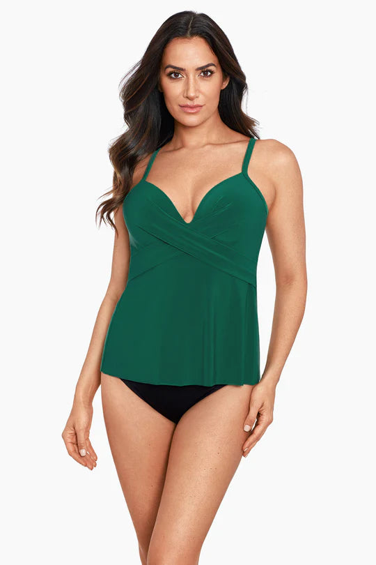 Rock Solid Allura Tankini In Malachite Green - Miracle Suit