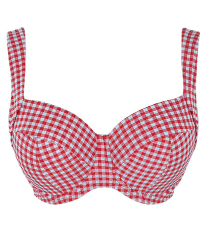 Gingham Olivia Full Cup Bikini Top In Red Gingham - Panache