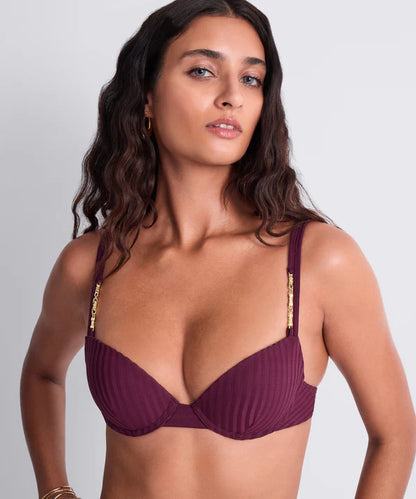 Sun Pop Moulded Plunge Bra in Acai - Aubade