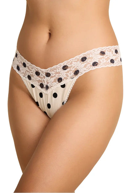 Original Rise Cotton Printed Thong in Poke A Dot - Hanky Panky