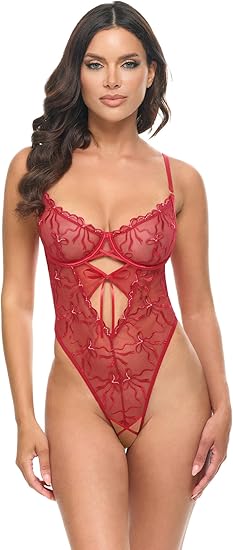 Mariah Unlined Teddy In Red - Oh La La Cheri