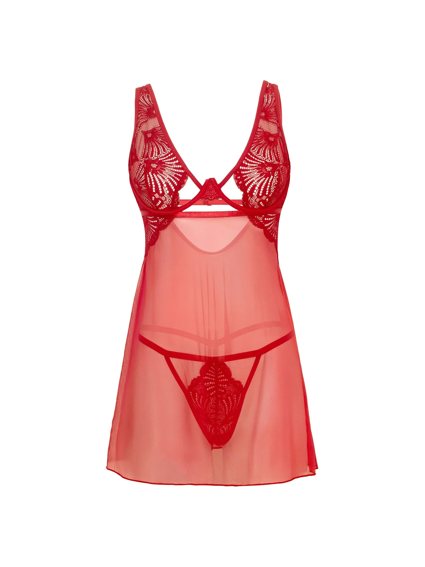 Tiana Sheer Underwire Babydoll Set - Oh La La Cheri