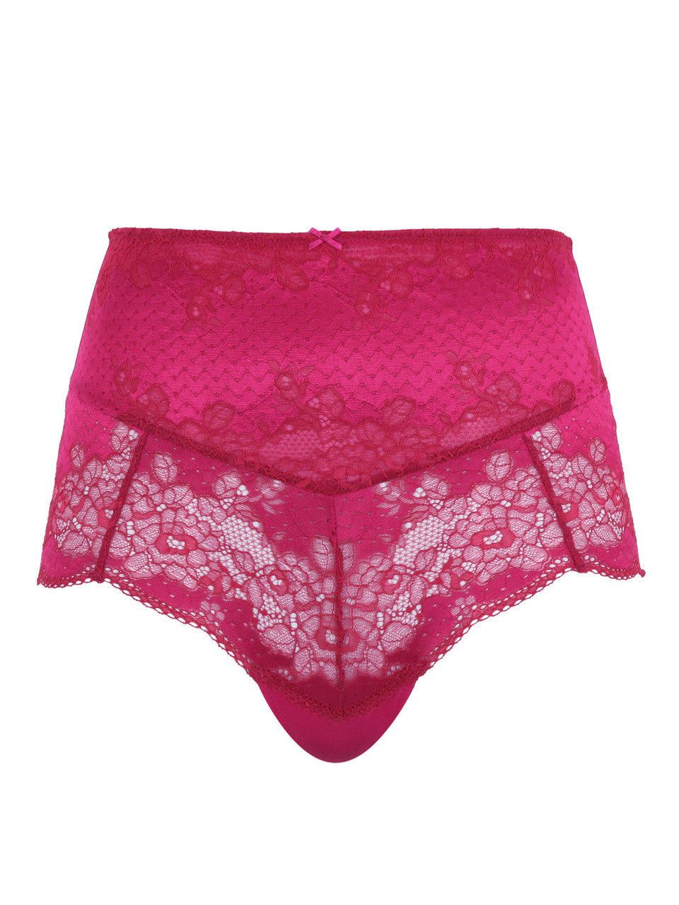 Clara High Waist Brief In Orchid & Red - Panache