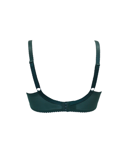 Sofia Lace Embroidered Side Support Bra In Forest & Teal - Pour Moi