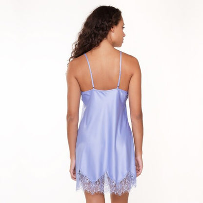 Satin Chemise In Misty Blue - Lingadore