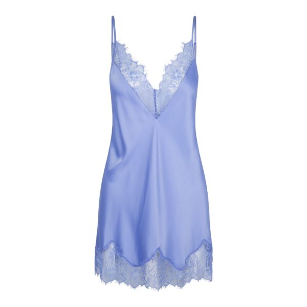 Satin Chemise In Misty Blue - Lingadore