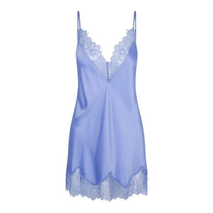 Satin Chemise In Misty Blue - Lingadore