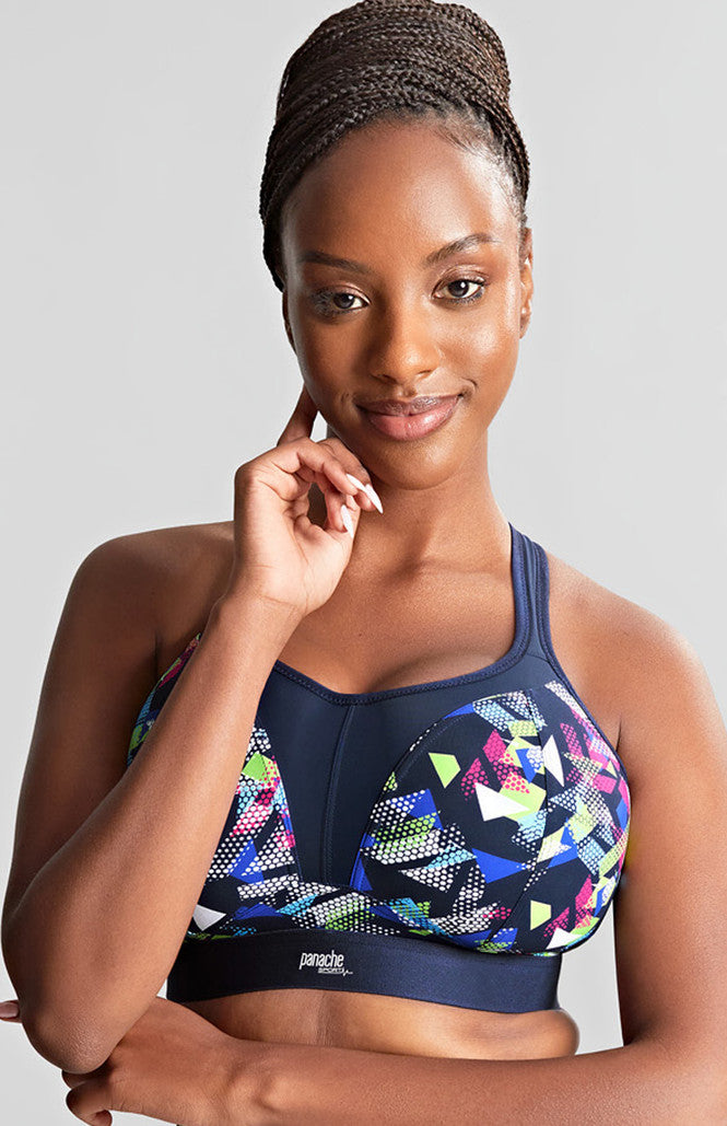 Non Wired Sports Bra In Graphic Print - Panache