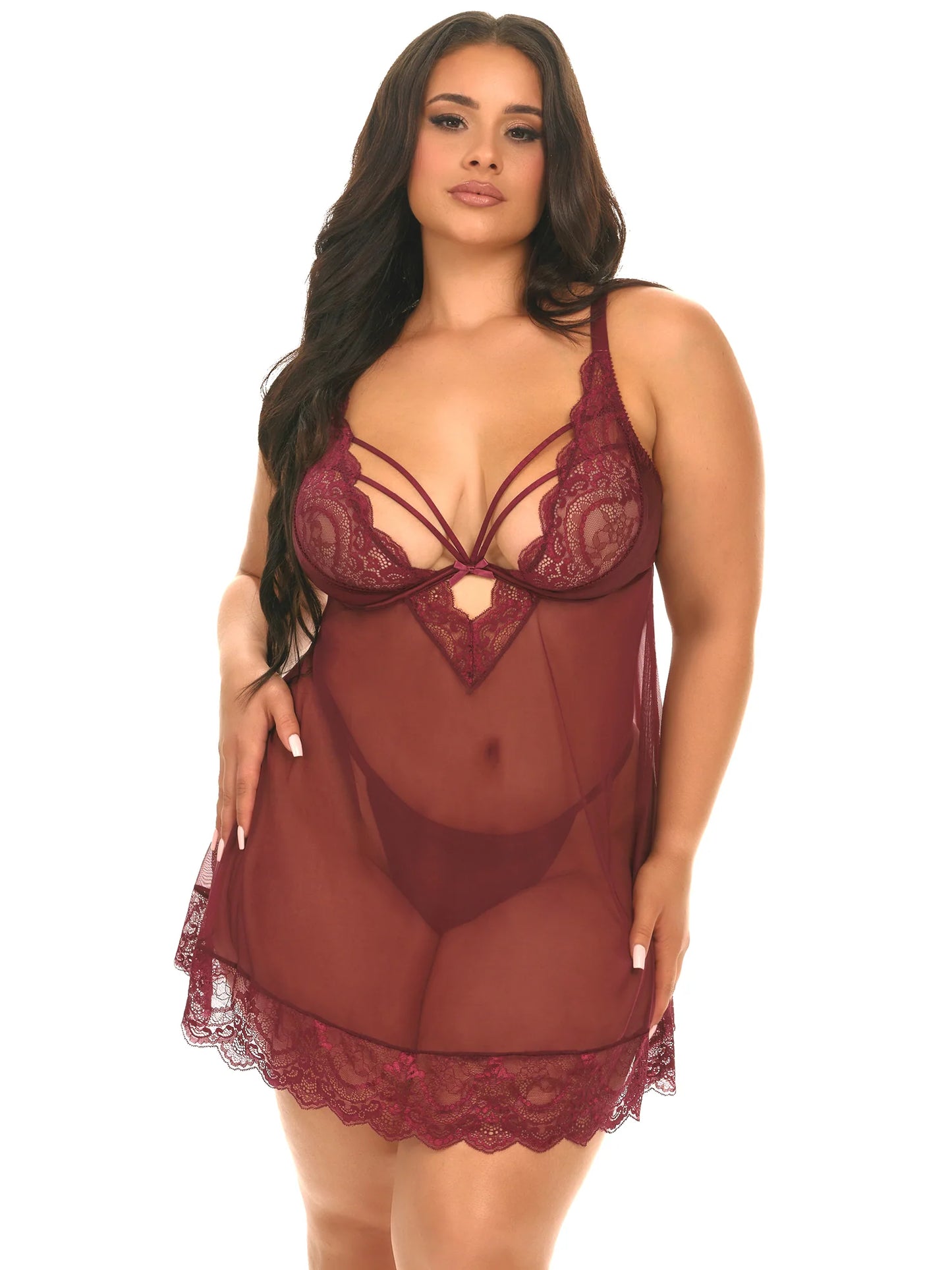 Wynter Unlined Underwire Babydoll In Zinfandel - Oh La La Cheri