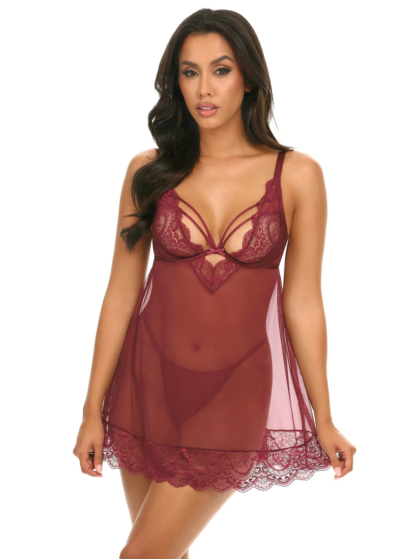 Wynter Unlined Underwire Babydoll In Zinfandel - Oh La La Cheri