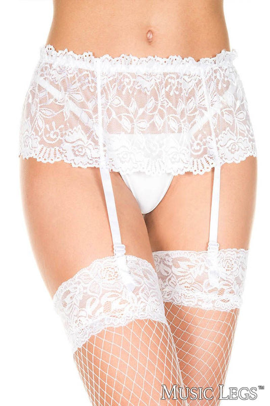 Ivory Embrace Garter Belt - Music Legs